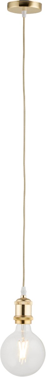 Pendel Goud - Inclusief Lichtbron Helder - Vintage - 1.5m Snoer - Met Plafondkap