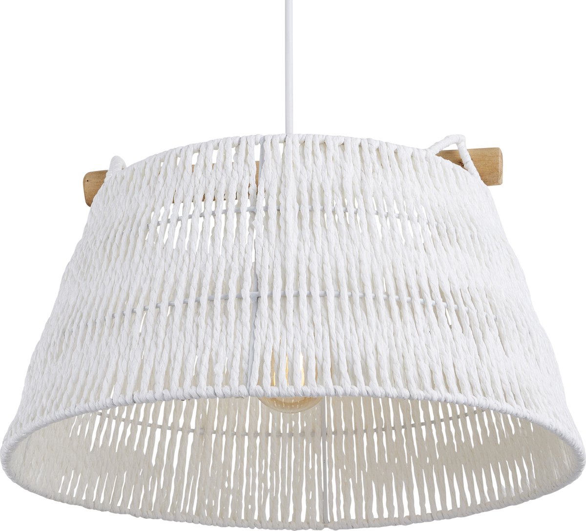 Lighto | Hanglamp Rotan Wit Ø45 cm - Plafondlamp - Japandi Lamp - Eetkamer - Slaapkamer - Woonkamer - Lumo
