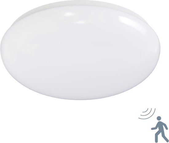 Plafonnier LED avec Détecteur de Mouvement - Opbouw Rond 18W - Wit Clair/Blanc Froid 6500K - 360° - Aluminium Wit Mat