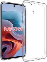 Motorola Moto G34 Hoesje - MobyDefend Transparante TPU Gelcase - Volledig Doorzichtig - GSM Hoesje - Telefoonhoesje Geschikt Voor Motorola Moto G34