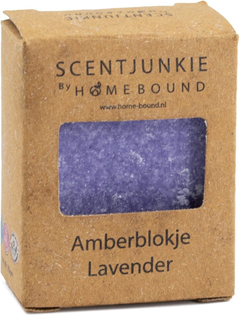 Amberblok in doosje ´Lavender´ - leg het amberblokje op een schaaltje of laat het smelten