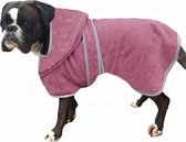 Hondenbadjas, hondenhanddoek, handdoek voor grote en kleine honden, 100% katoen, badjas, zacht, comfortabel voor honden, met capuchon en riem
