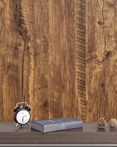 Papier peint autocollant en bois de chêne marron - Papier peint imperméable - Grain de bois marron - 45 cm x 500 cm - Aspect bois naturel - Revêtement mural imperméable pour chambre, placard, mur, table de cuisine - Film vinyle
