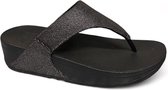 FitFlop Lulu Glitz-Canvas Toe-Post Sandals ZWART - Maat 38