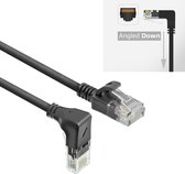 Bol.com ACT Zwarte 1 meter U/UTP CAT6A LSZH slimline patchkabel met RJ45 connectoren recht naar 90° haaks beneden DC3901 aanbieding