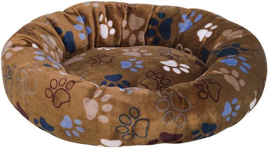 Nobby hondenmand donut met pootprint, zacht aangenaam aanvoelend , antislip 70 x 15 cm