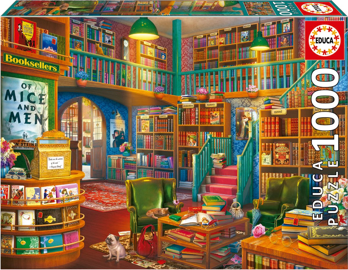 un large choix de puzzles made in Espagne Puzzle Librairie - 1000 pièces de Educa, édition Multicolore – boîte