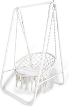 Hangstoel met Frame en 3 Kussens - Draagkracht tot 100 kg - Geschikt voor Binnen en Buiten - Perfect voor Tuinontspanning