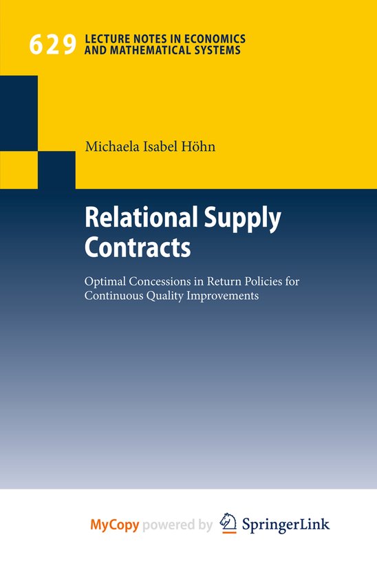 Relational Supply Contracts - cover