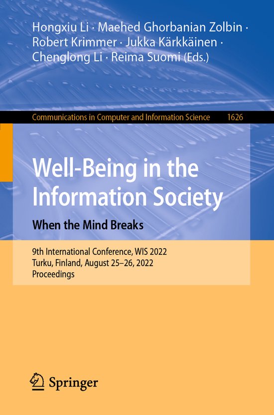 Communications in Computer and Information Science1626- Well ... - cover