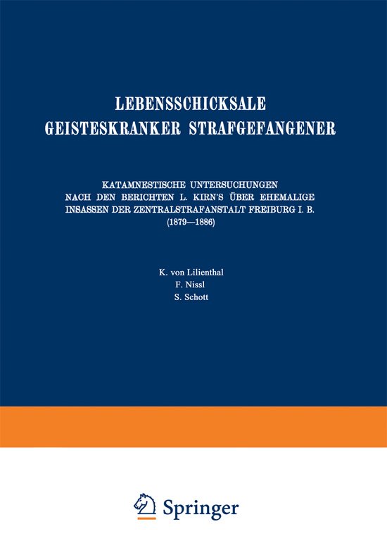 Lebensschicksale Geisteskranker Strafgefangener - cover