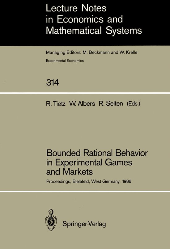 Bounded Rational Behavior in Experimental Games and Markets - cover