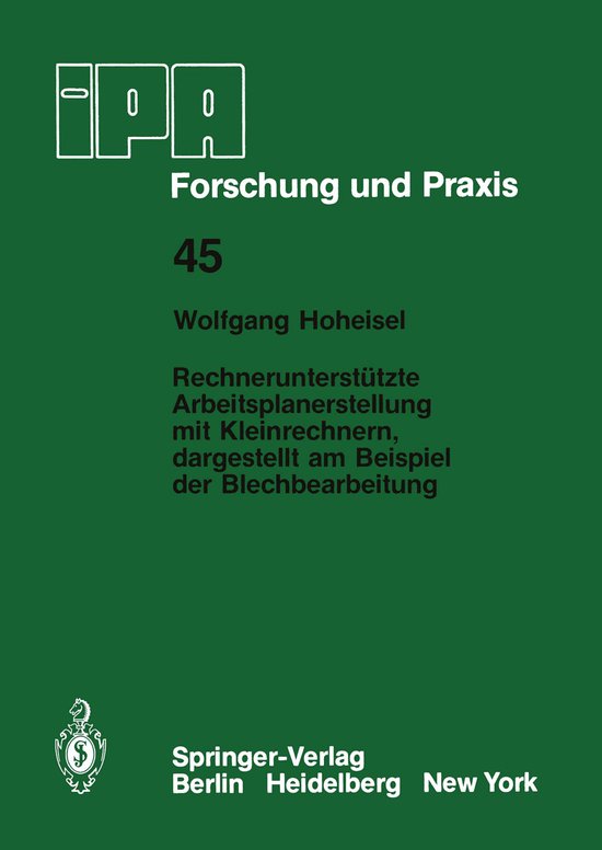 Rechnerunterstützte Arbeitsplanerstellung mit Kleinrechnern ... - cover