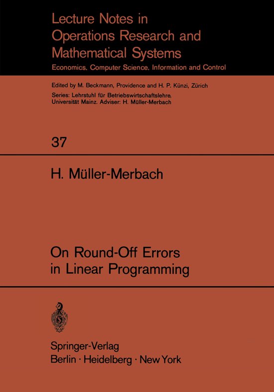 On Round-Off Errors in Linear Programming - cover