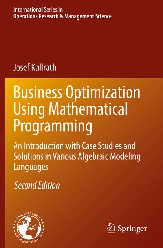 Business Optimization Using Mathematical Programming - cover