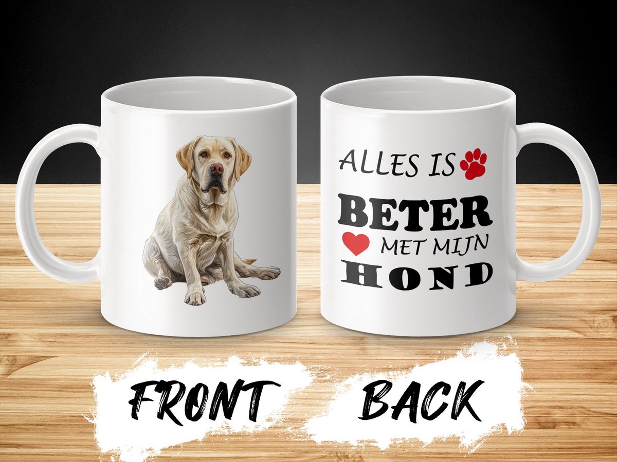 Mok Labrador Retriever Alles is beter met mijn hond - dog - doglover