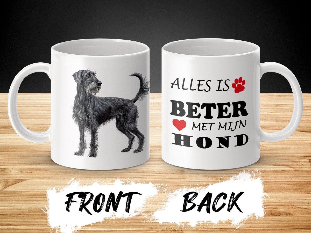 Mok Scottish Deerhound Alles is beter met mijn hond - dog - doglover