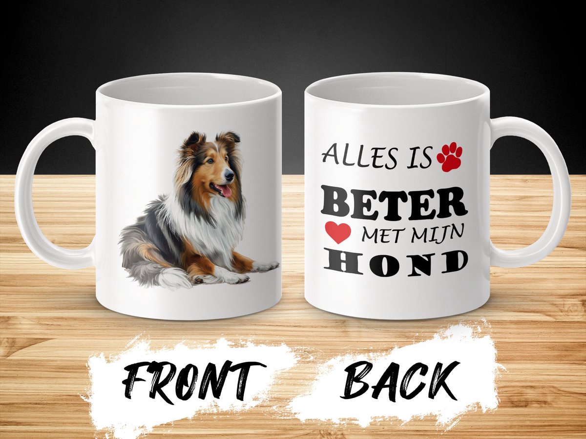 Mok Shetland Sheepdog Alles is beter met mijn hond - dog - doglover