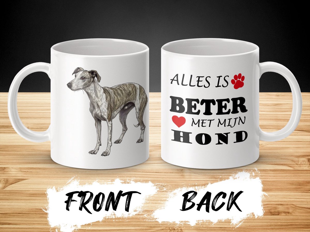 Mok Whippet Alles is beter met mijn hond - dog - doglover