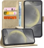 Hoesje geschikt voor Samsung Galaxy S24 Plus - Portemonnee Book Case Goud