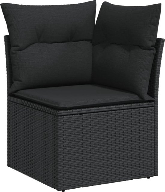 vidaXL-13-delige-Loungeset-met-kussens-poly-rattan-zwart