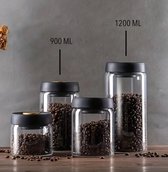 vacuum pot - 900 ML - luchtdichte voorraadpot - luchtdichte voorraadbussen – koffiepot - koffiepot glas – koffieblik – koffieblikbewaarblik – bewaarblik – coffeevac - glazen pot - glazen voorraadpot - weckpot - voorraadpotten glas met deksel
