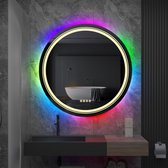 Gran Vida® - Ronde LED Badkamerspiegel - RGB Kleurverandering - Dimbaar - Anti-condens - Touch Sensor - 61cm