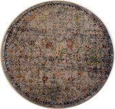 Lalee Picasso Sarough vloerkleed vintage laagpolig trendy multi kleuren 133x133 CM ROND