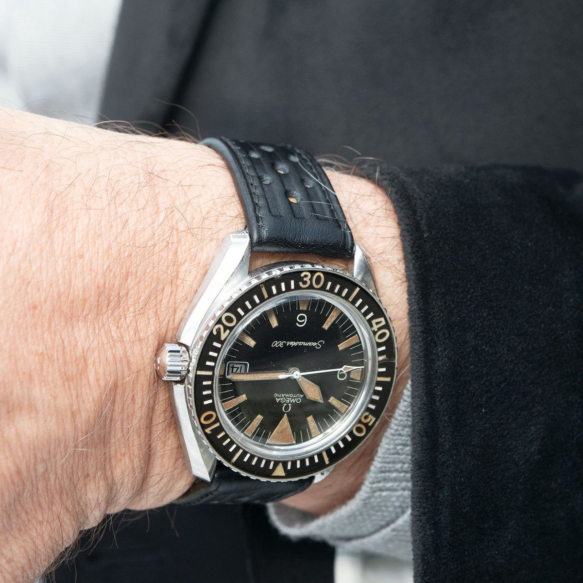 BS Leren Horlogeband Luxury - Racing Zwart Speedy - 20mm