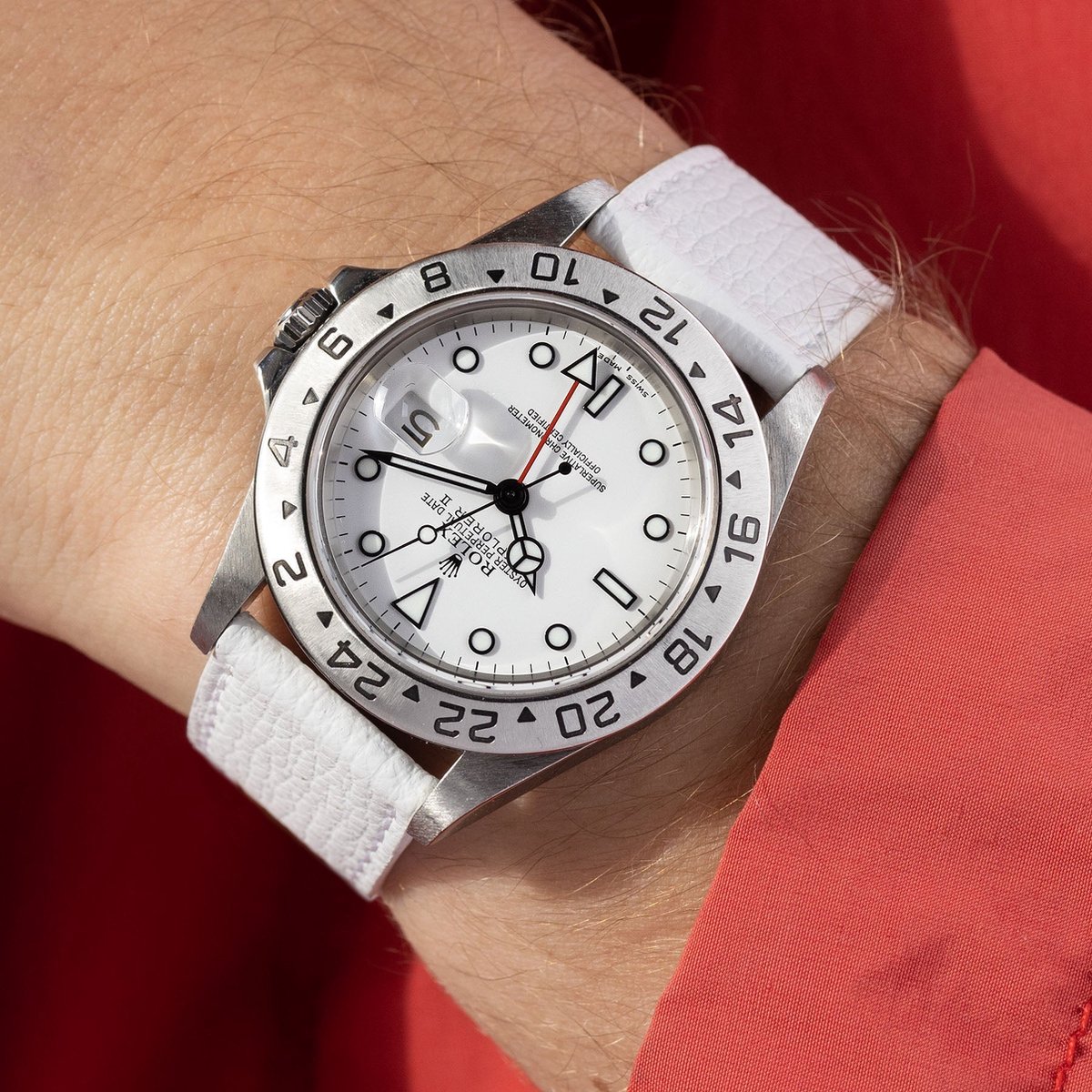 BS Leren Horlogeband Luxury - Sellier Snow White - 20mm