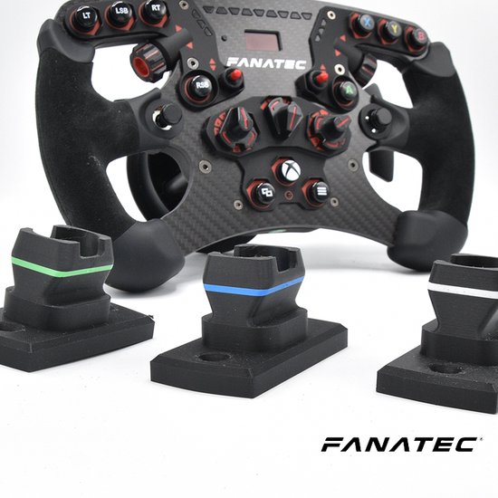 Fanatec QR2 Quick Release Striped Wheel Mount for Sim Rig - Black