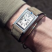 B&S Leren Horlogeband Luxury - Dark Grey Rugged - 20mm