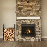 Brandhoutrek - Firewood Rack Metal Firewood Rack for Indoor and Outdoor 90x60x20 cm