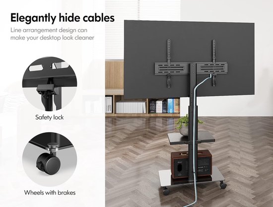 Tv standaard - Soort: Vloerstandaard Schermformaat: 32 t/m 70 inch Max. gewicht: 40 kg VESA: 600 x 400