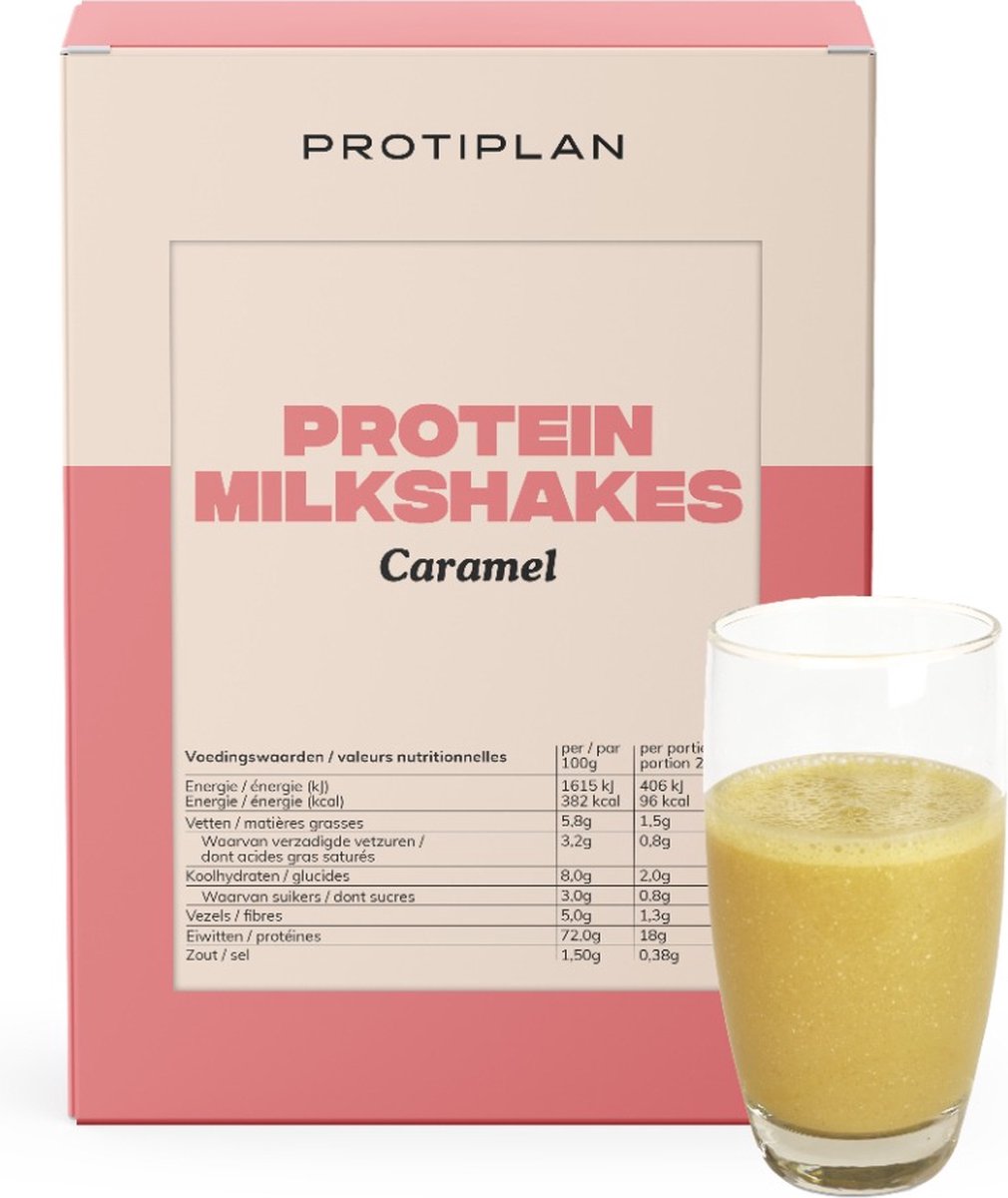 Goedkoopste Protiplan | Milkshake Karamel | 7 x 25 gram | Eiwitdieet | Proteïne shake | Past in een koolhydraatarme levensstijl