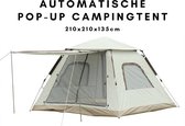 Tente de camping Pop-up automatique pour 3 à 4 personnes – Imperméable et coupe-vent – ​​Comprend un grand sac de transport – Idéal pour le camping familial et les activités de plein air – Grijs nuage