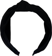 Diadeem - stof - haarband - met knoop - zwart