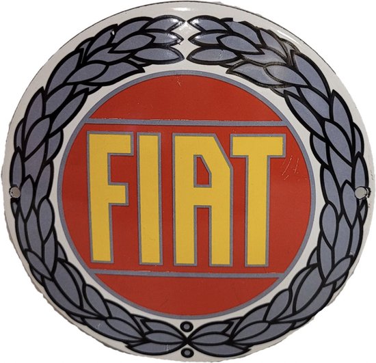 Fiat Logo Enamel Sign 12cm