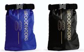 Broodnodig® - 2PACK Herbruikbare Boterhamzak - van 100% Gerecyclede PET-flessen - Ideaal als Diepvrieszakjes - Lunchzak - Herbruikbaar Boterhamzakje - Foodwrap - Lunchbox - 30x20cm - Blauw & Zwart