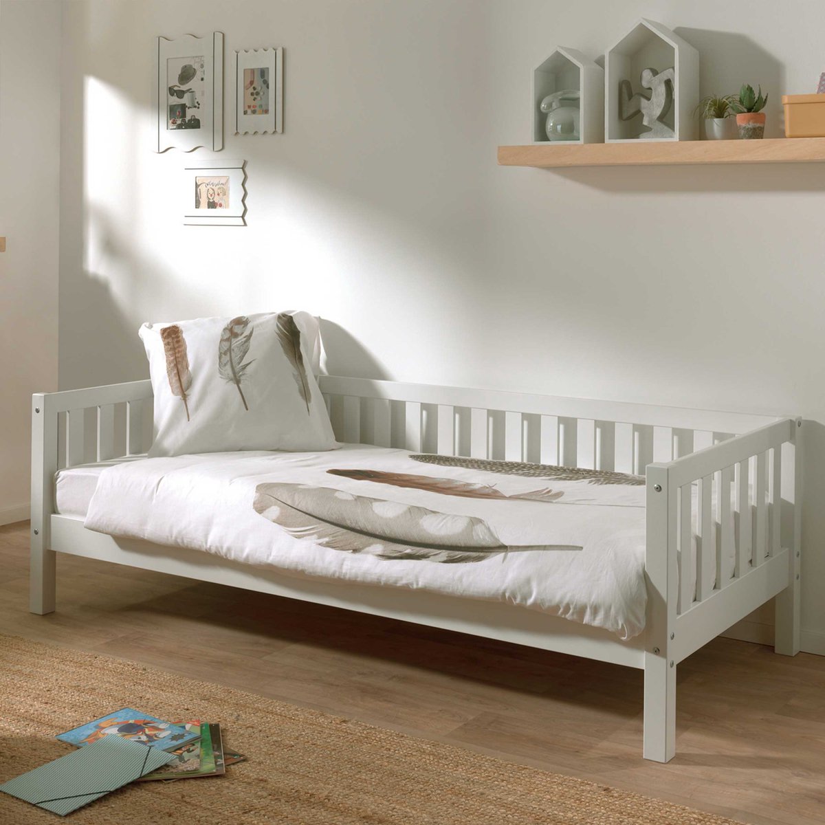 Vipack Kajuitbed Friedrich 90x200 Dennenhout - Wit - Vipack - Kajuitbed - Wit - Hout Eenpersoons Kajuitbed