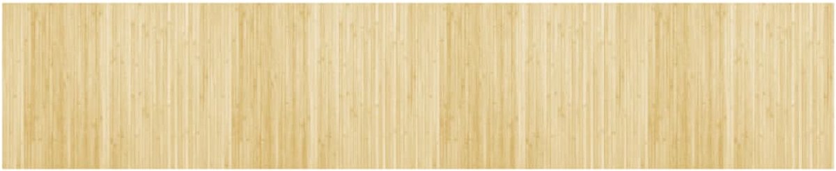 vidaXL - Vloerkleed - rechthoekig - 80x400 - cm - bamboe - lichtnaturel