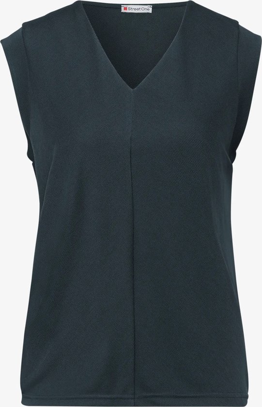 silk look structure v-neck shi