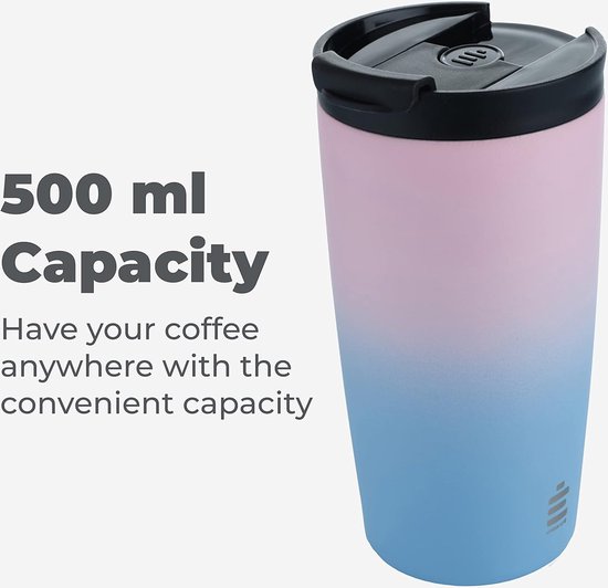 EACHPT Geïsoleerde Reismok 500 Ml - Roestvrij Staal - Lekvrij - Met Rietje