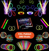 Sparklyn XXL Glow in the Dark Stick Set - 380st Glowsticks met accessoires - Breekstaafjes - Neon Party