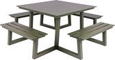 MaximaVida vierkante aluminium picknicktafel Dex 215 cm olijfgroen - lage instap