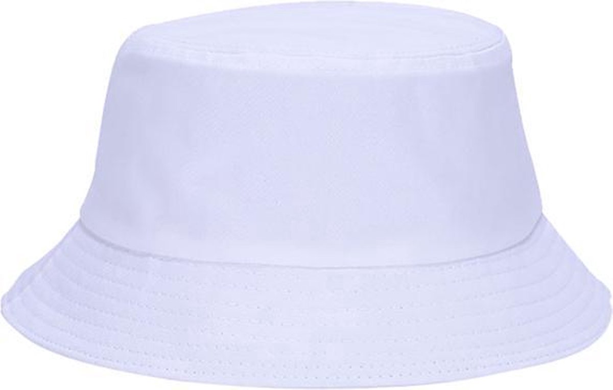 Finnacle - Buckethat voor Festivalgangers - Festivalhoedje Wit Vissershoedje voor Volwassenen - Zonhoedje met Emmerhoed design