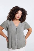 Paprika Effen blouse in viscose in koude tint