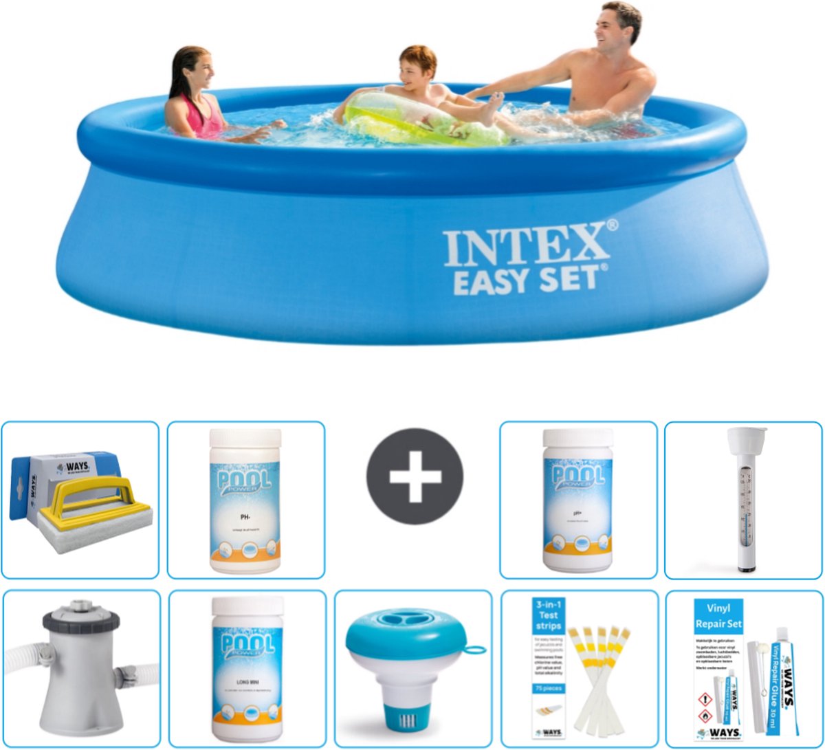 Intex Rond Opblaasbaar Easy Set Zwembad – 305 x 76 cm – Blauw – Inclusief Pomp Chloor – Chloordrijver – Testrips – Reparatiesetje – Scrubborstel – PH-waarde – PH-waarde – Thermometer Intex Rond Opblaasbaar Easy Set Zwembad – 305 x 76 cm – Blauw – Inclusief Pomp Chloor – Chloordrijver – Testrips – Reparatiesetje – Scrubborstel – PH-waarde – PH-waarde – Thermometer