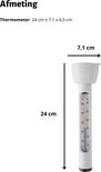 Witte thermometer voor in het zwembad, 24 cm lang, drijft op het water.
