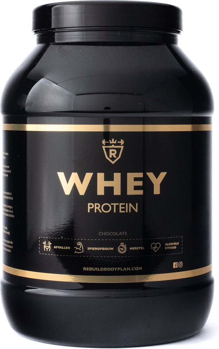 Goedkoopste Rebuild Nutrition Whey Proteine - Chocolade smaak - Whey Protein - Proteine Poeder - Hoogwaardige Eiwitpoeder - 40 Eiwitshakes - 1000 gram